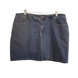 St. Johns Bay Skort Size 18 Denim Blue Jean Mini Stretchy Casual Summer Spring